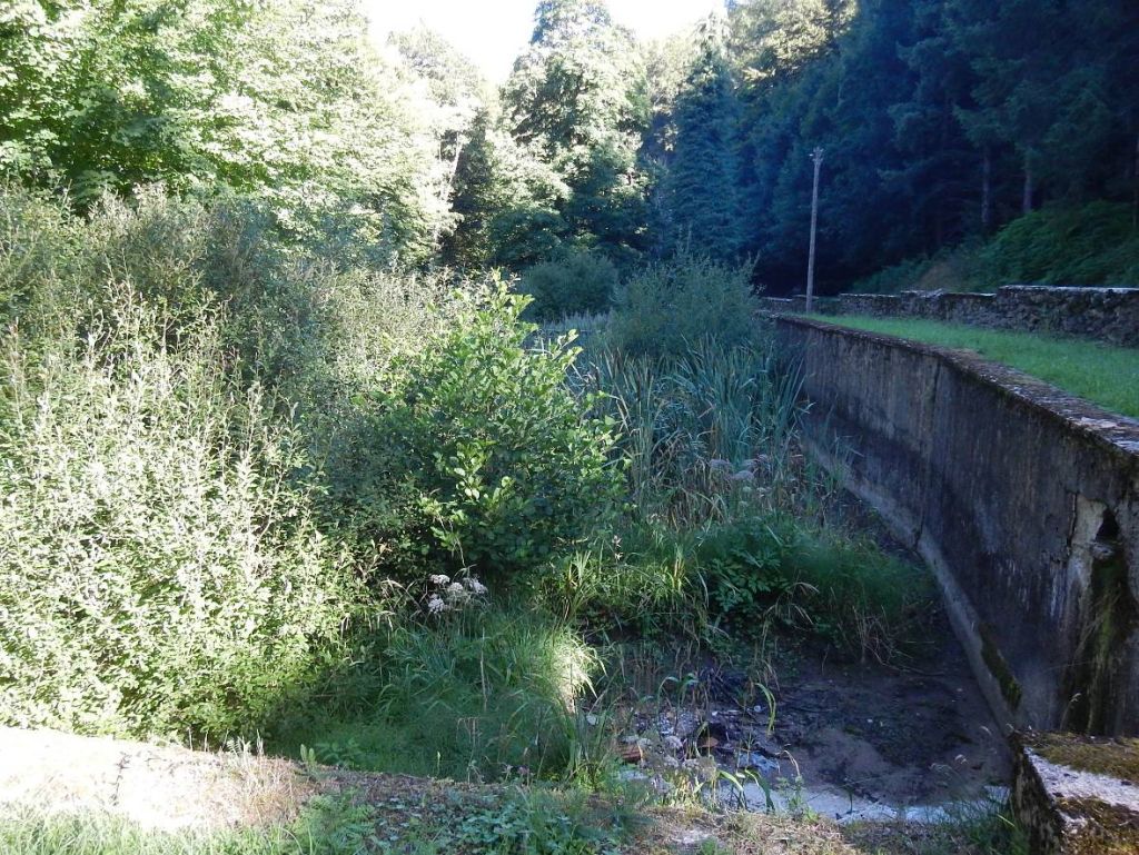 Murete en la reserva natural fluvial Río Arga