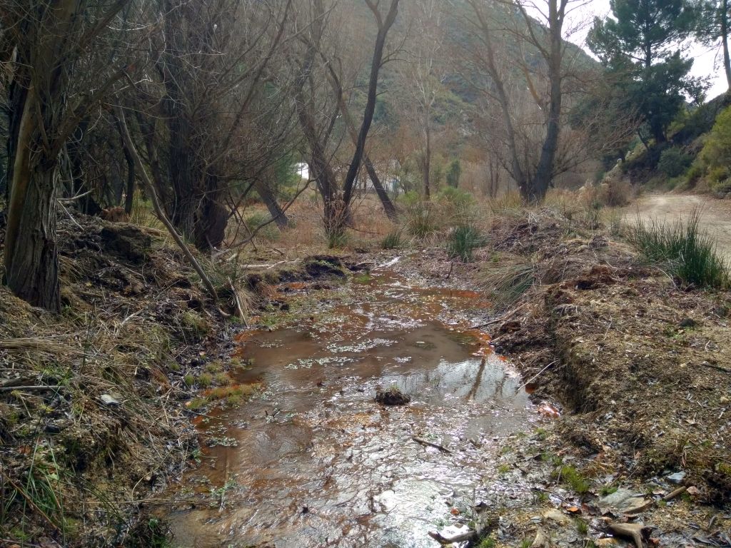 Zona de descarga en el Nacimiento del Río Aguas Blancas.