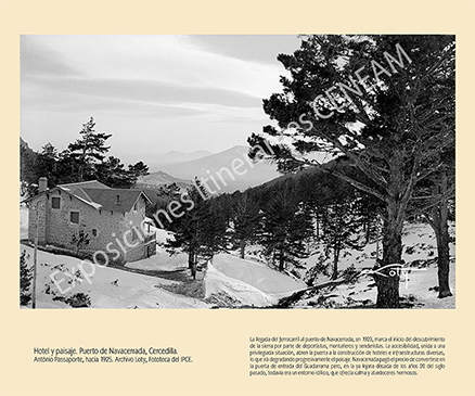 Hotel y paisaje. Puerto de Navacerrada, Cercedilla.
António Passaporte, hacia 1925. Archivo Loty. IPCE. Ministerio de Educación, Cultura y Deporte