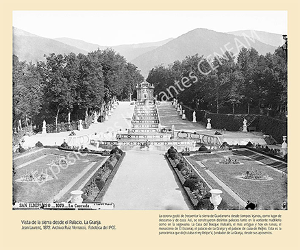 Vista de la sierra desde el Palacio. La Granja.
Jean Laurent, 1872. Archivo Ruiz Vernacci. IPCE. Ministerio de Educación, Cultura y Deporte.