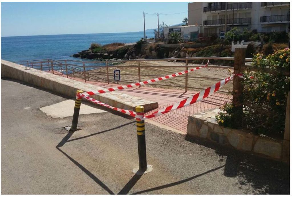 Playa San Juan de Los Terreros (Durante las obras)