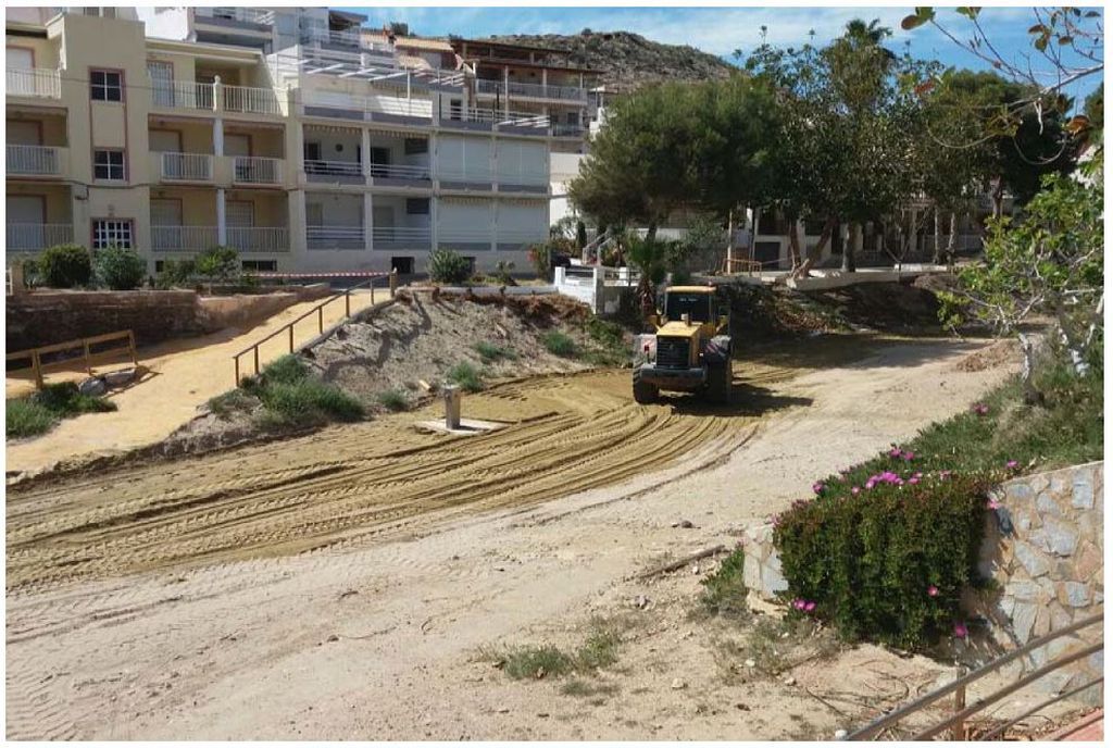 Playa San Juan de Los Terreros (Durante las obras)