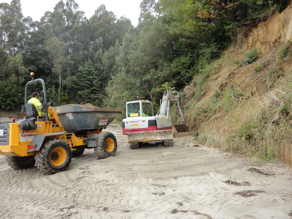 Río Sandeu. Durante las obras