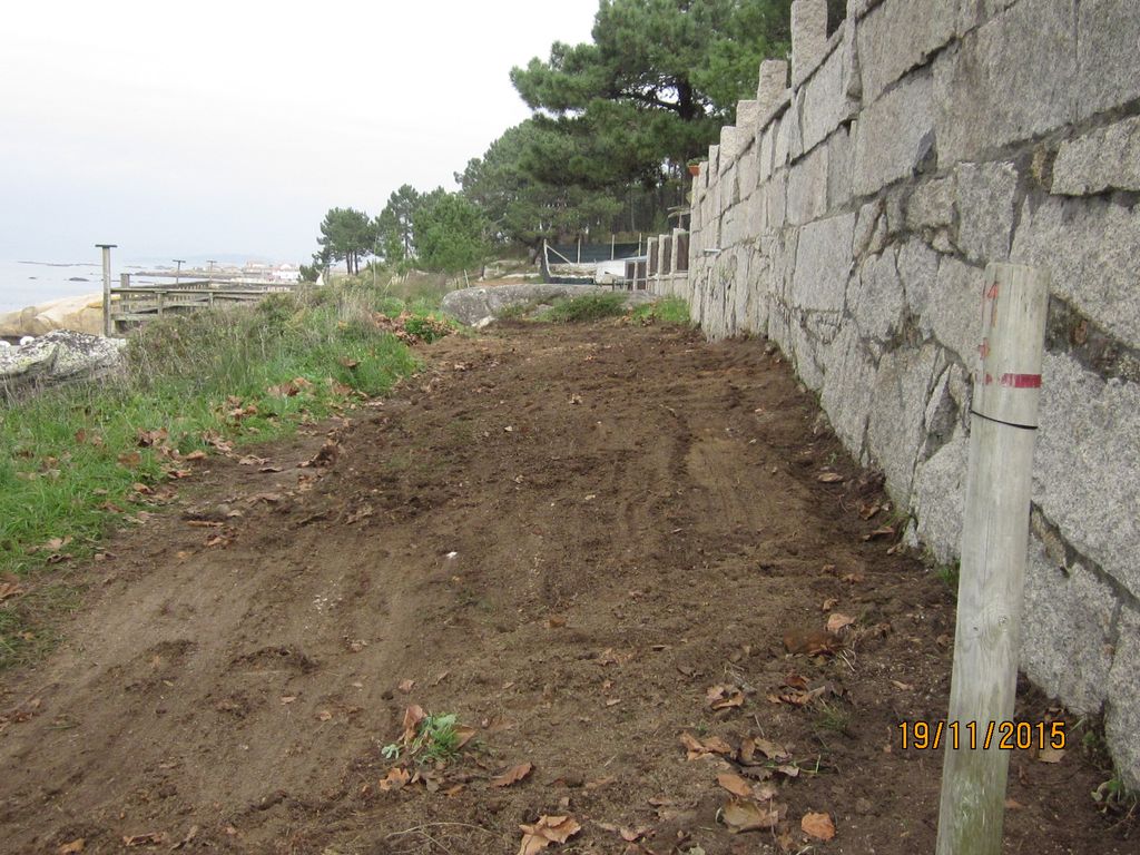 Conexión entre Punta Moreiras y la playa de Area das Pipas (T.M. de O Grove). Durante las obras