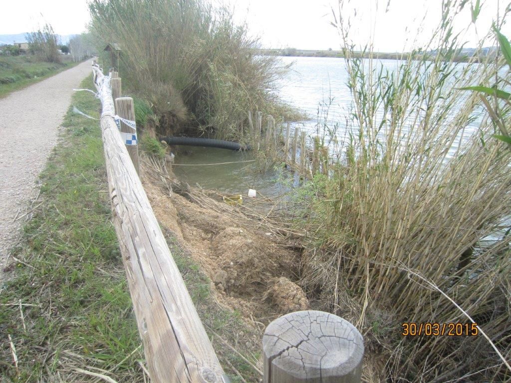 Reposición margen derecha del río Ebro, en Amposta (Antes de las obras)