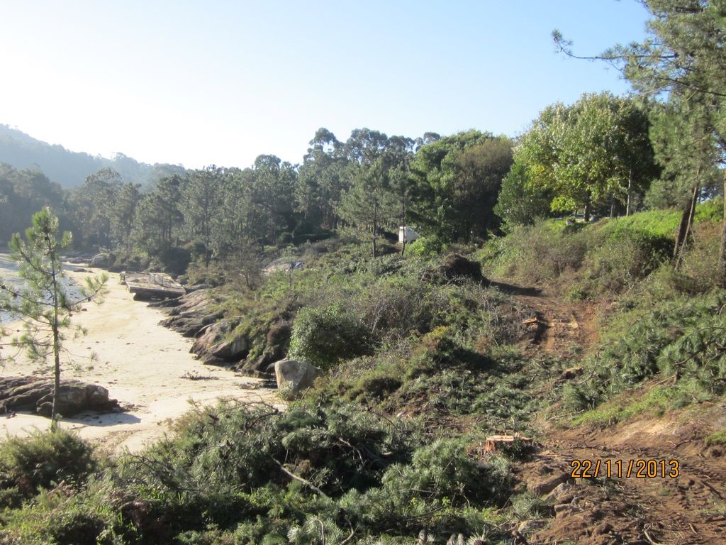 Senda litoral en la ensenada de O Esteiro (T.M. de O Grove). Antes de las obras