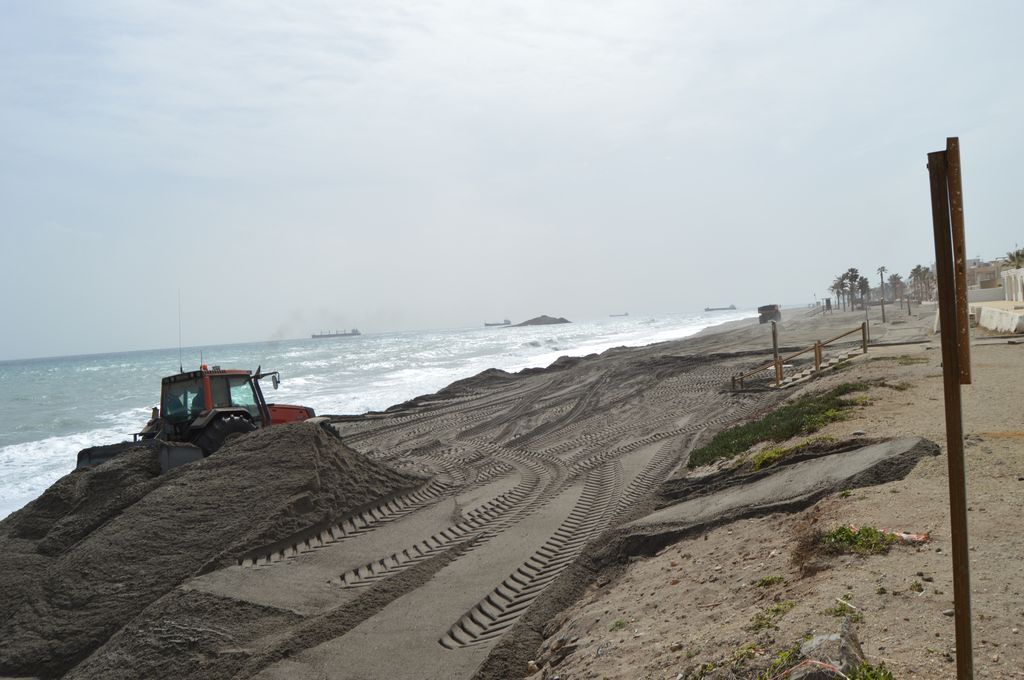 Playa de El Lancón (Durante las obras)