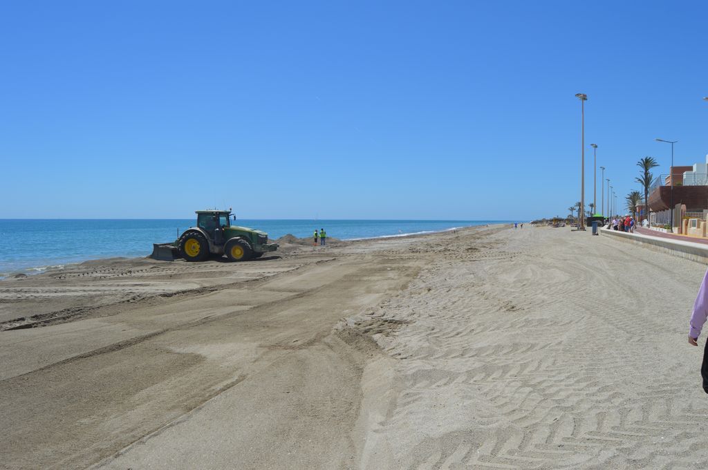 Playa de la Laja del Palo (Durante las obras)