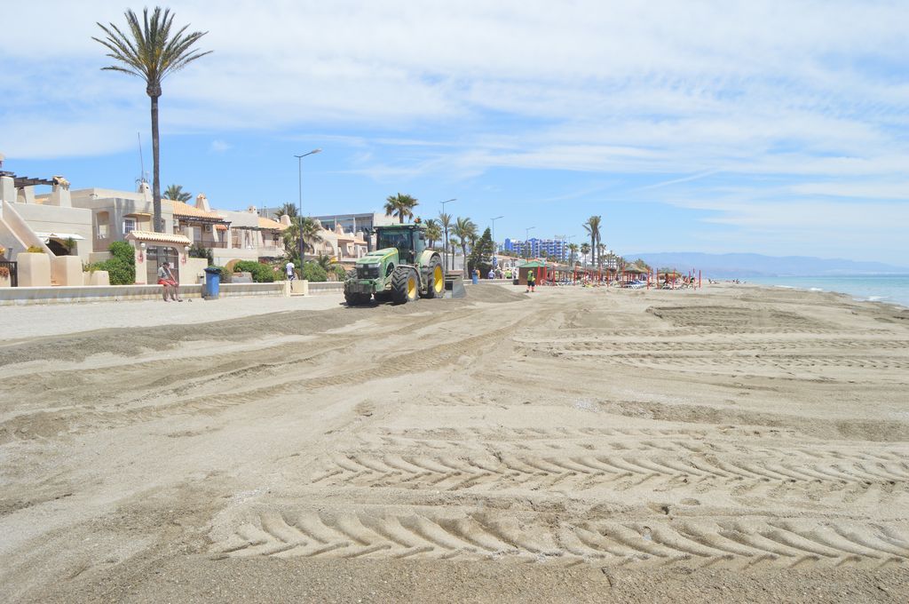 Playa de la Laja del Palo (Durante las obras)