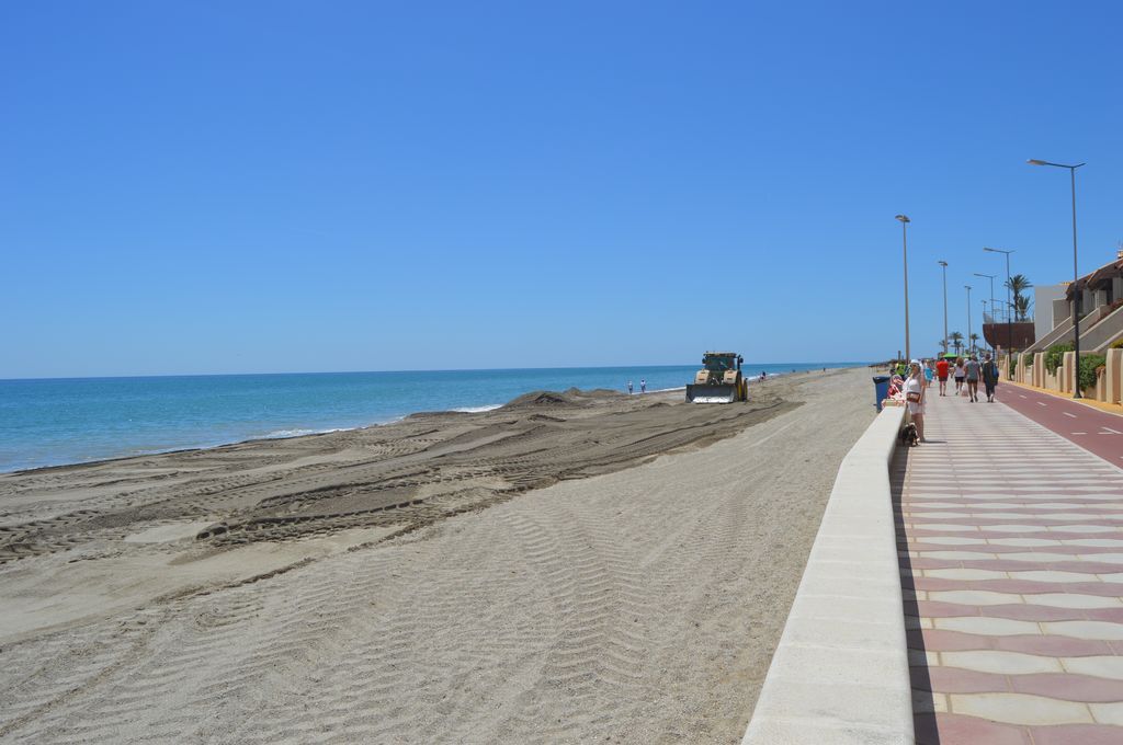 Playa de la Laja del Palo (Durante las obras)