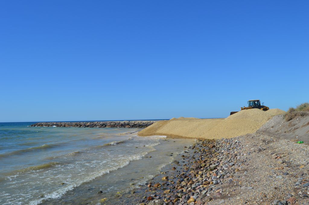 Playa de El Perdigal (Durante las obras)