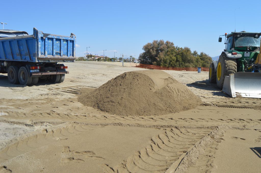 Playa de Marina de La Torre (Durante las obras)