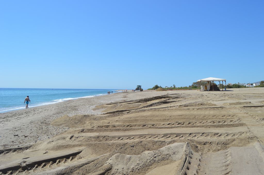 Playa de Marina de La Torre (Durante las obras)