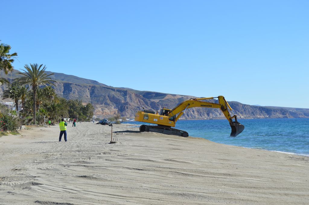 Playa de La Ventilla (Durante las obras)