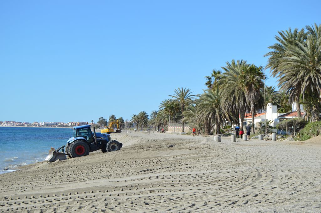 Playa de La Ventilla (Durante las obras)