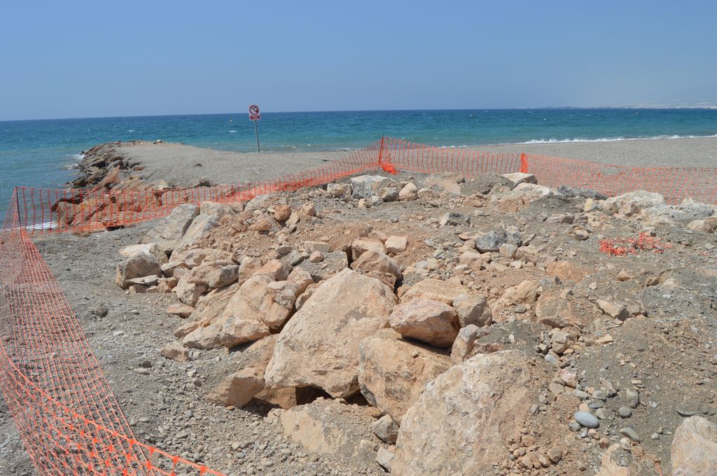 Playa de Balanegra (Durante las obras)