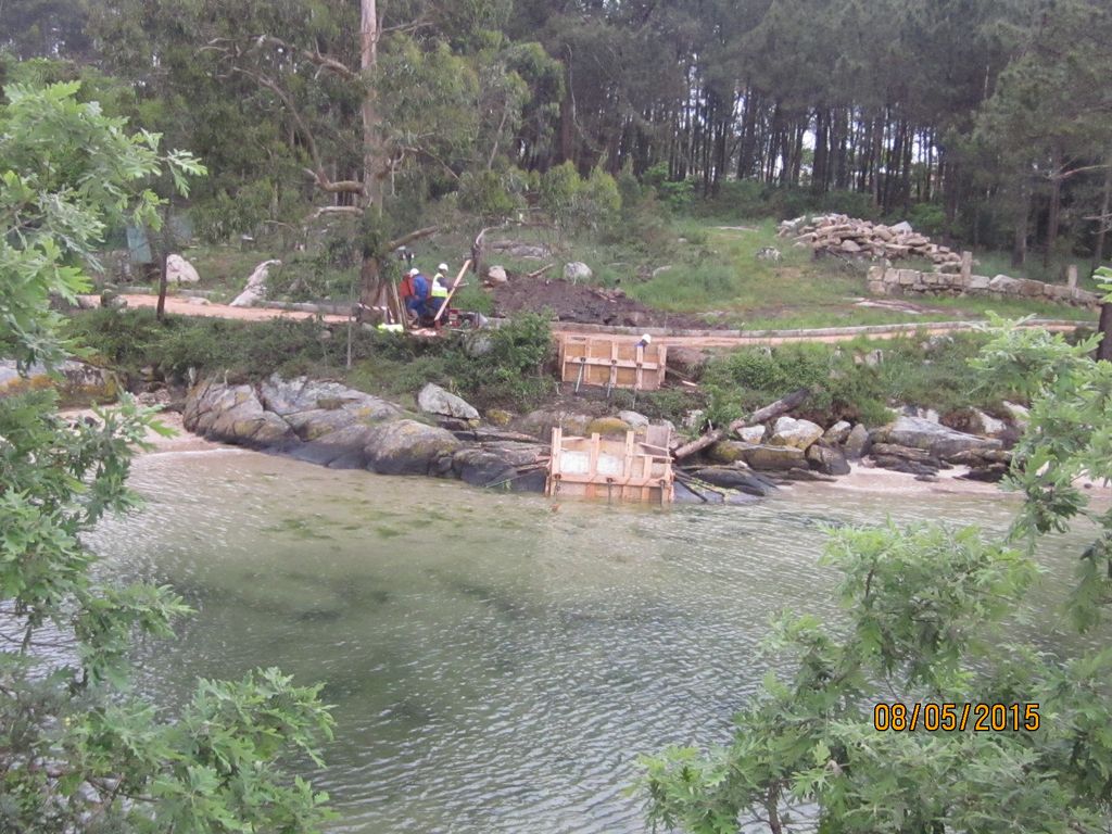 Ensenada de O Esteiro (T.M. de O Grove). Durante las obras