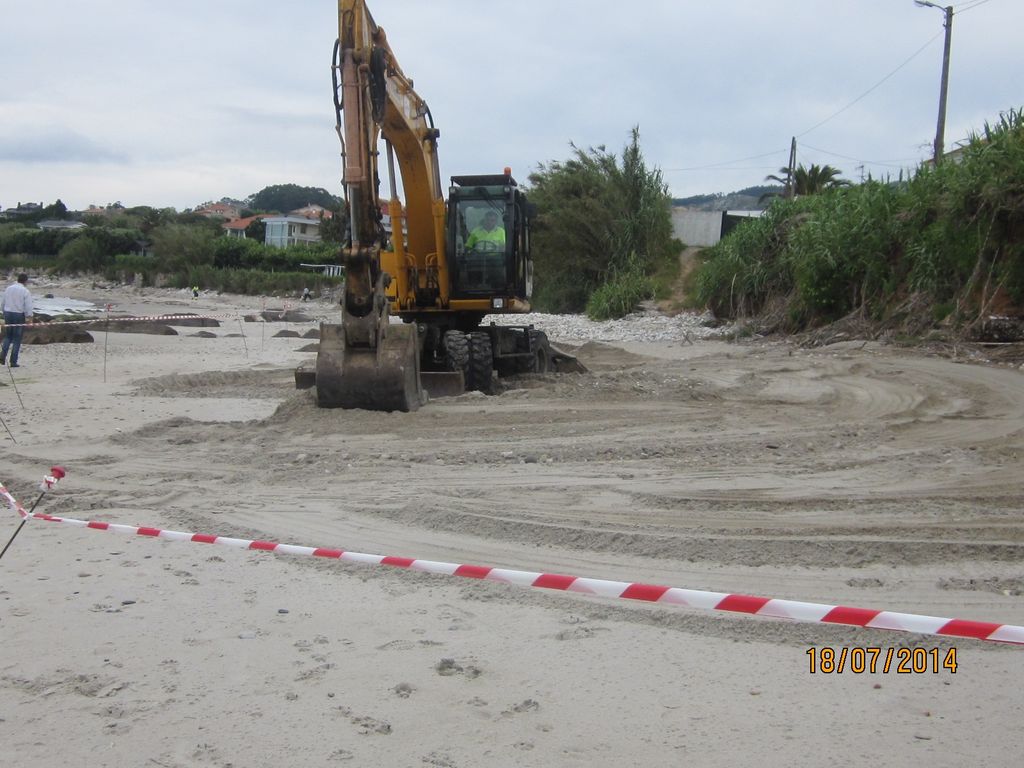 Playa de As Canas (T.M. de Nigrán). Durante las obras