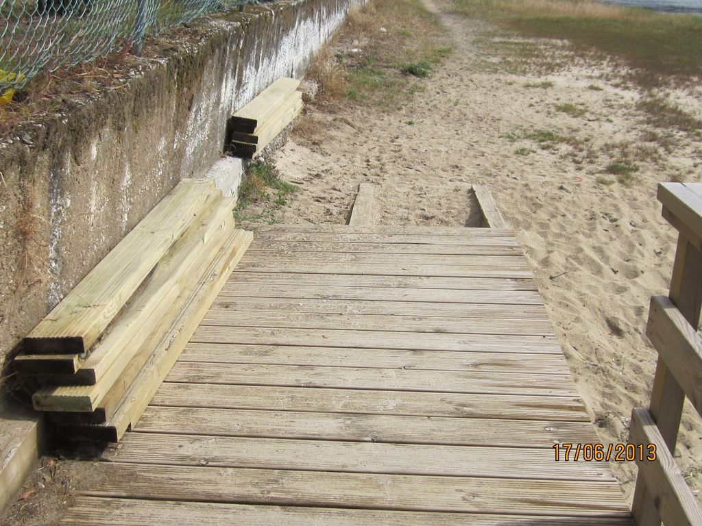 Senda en A Foz (T.M.  de Baiona). Durante las obras