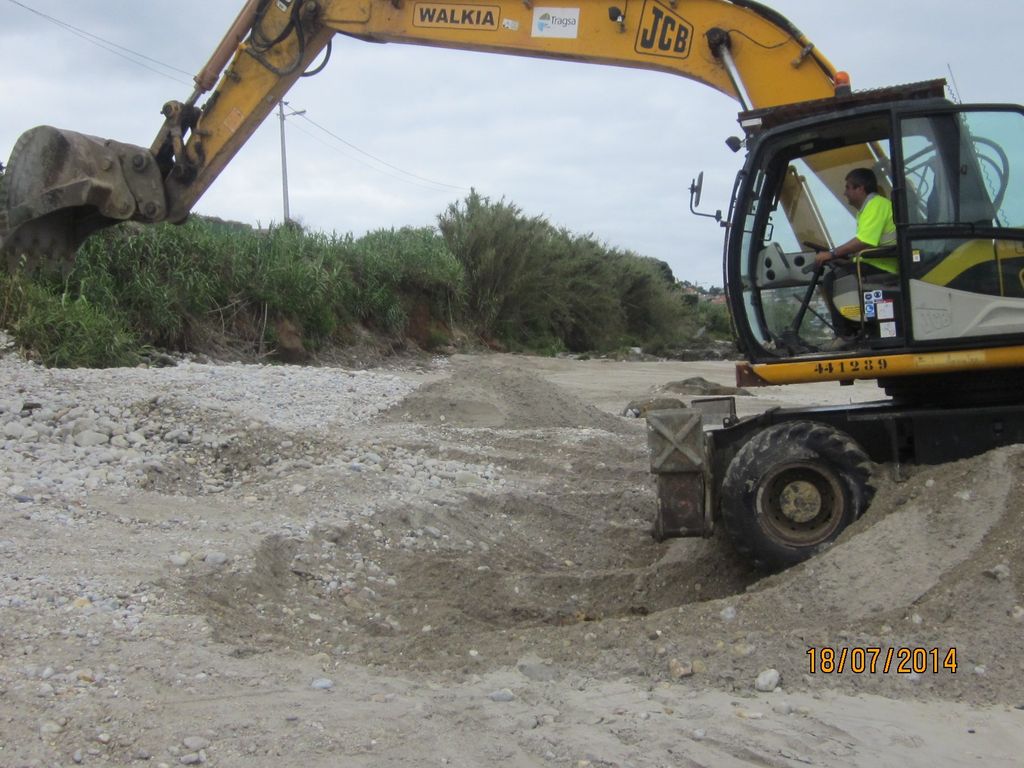 Playa de As Canas (T.M. de Nigrán). Durante las obras