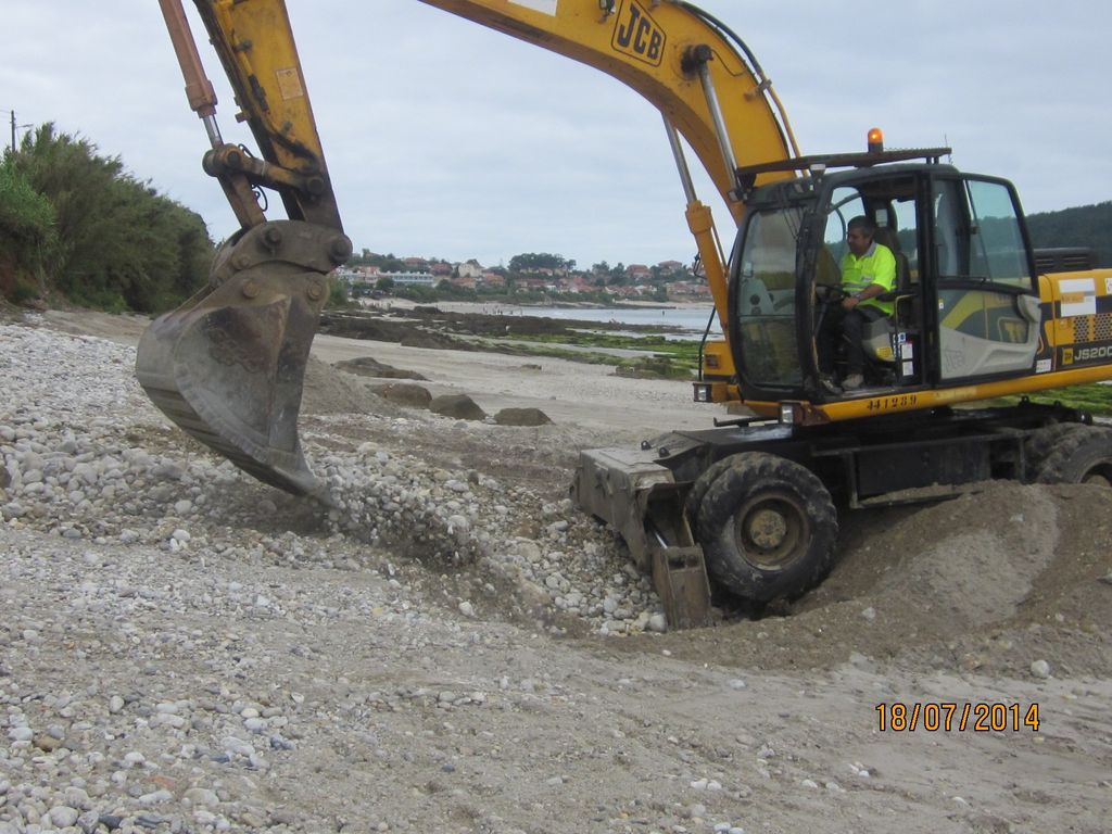 Playa de As Canas (T.M. de Nigrán). Durante las obras