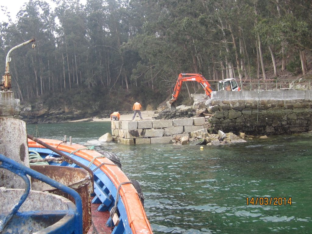 Isla de Tambo (T.M. de Poio). Durante las obras