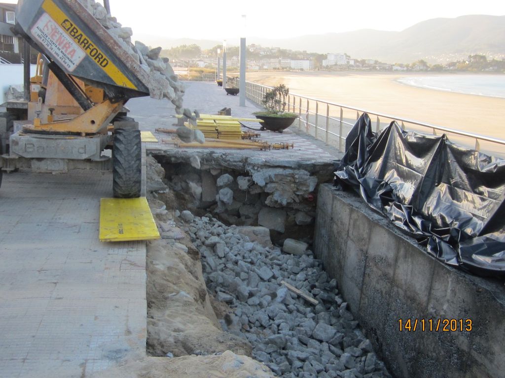 Paseo de Panxón (T.M. de Nigrán). Durante las obras