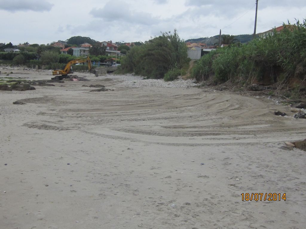 Playa de As Canas (T.M. de Nigrán). Durante las obras