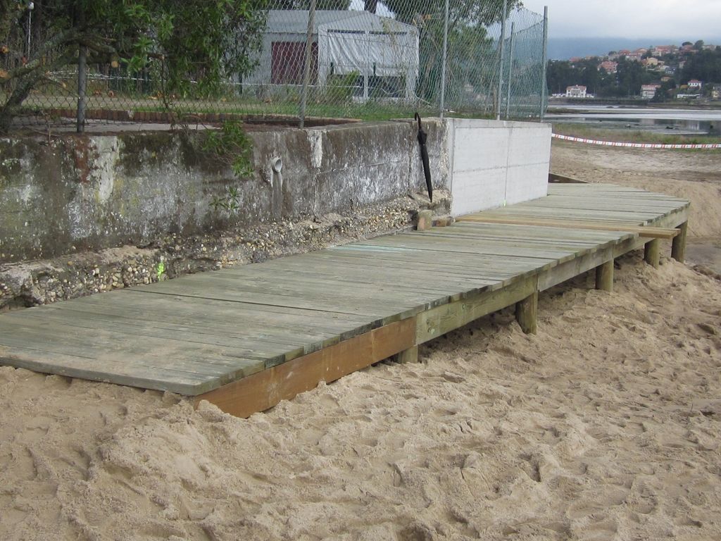 Camping de Baiona (T.M. de Baiona). Durante las obras