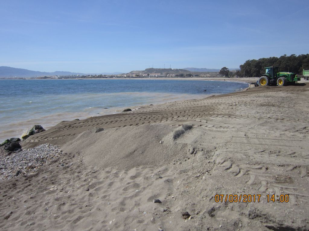 Playa de Quitapellejos (Durante las obras)