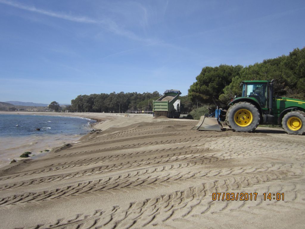 Playa de Quitapellejos (Durante las obras)