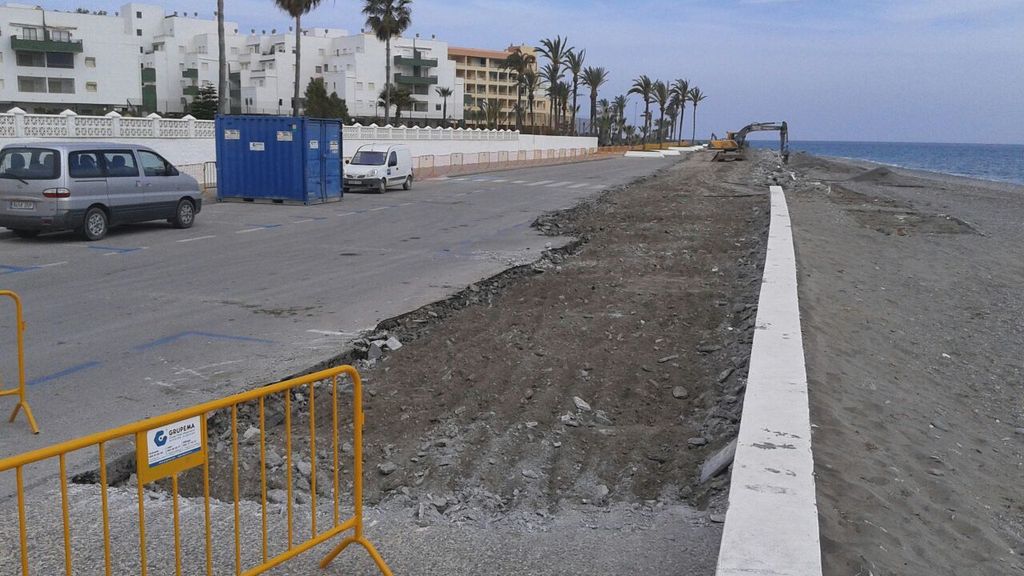 Durante las obras de La Charca