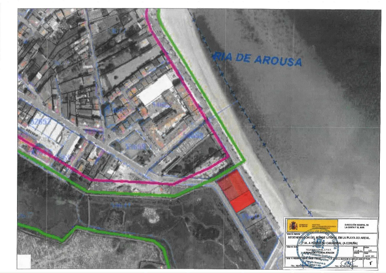 Regeneración del borde litoral en la playa do Areal. Plano de localización