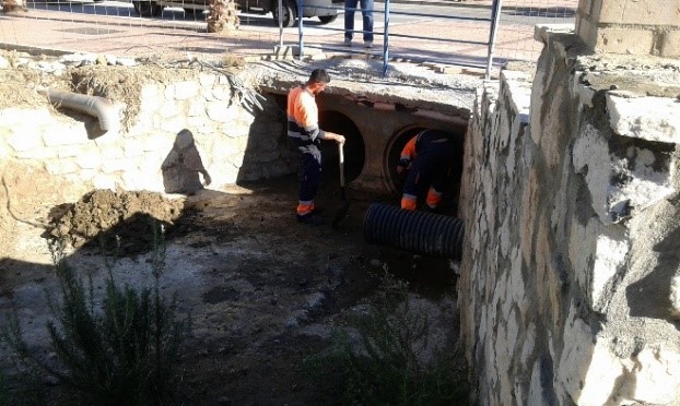 Puentes. Durante las obras