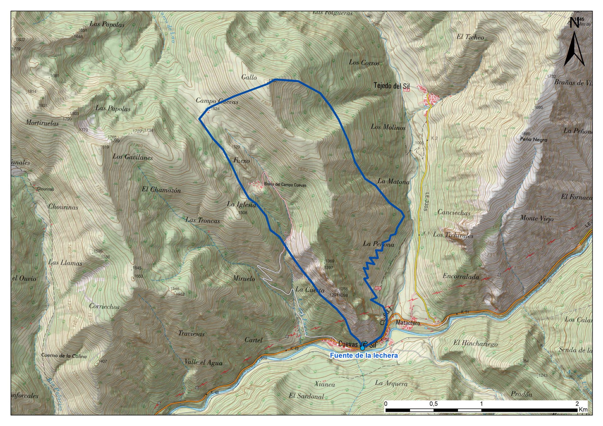 Mapa detalle Fuente de la Lechera