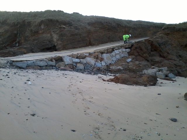 Playa de O Vilar. Avería en los accesos