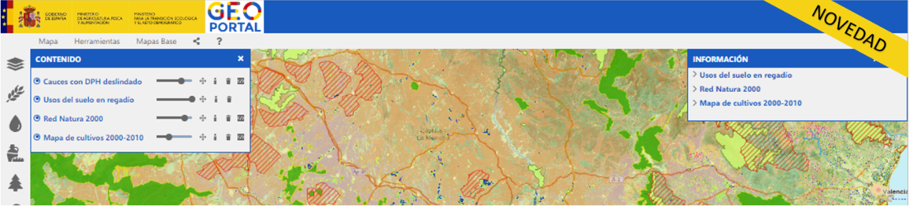 Nuevo GeoPortal. Acceso a información geográfica de las áreas de actividad del Ministerio.